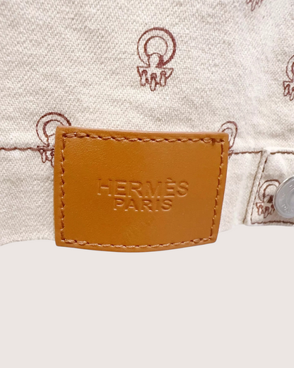 Hermès Printed Jacket Beige/Ecru, Brown FR 36