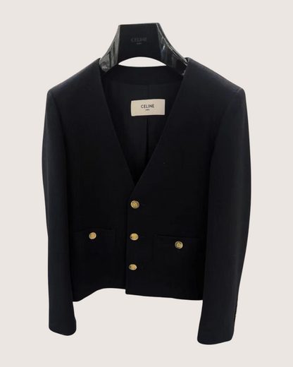 Celine Cashmere Jacket Black FR 36