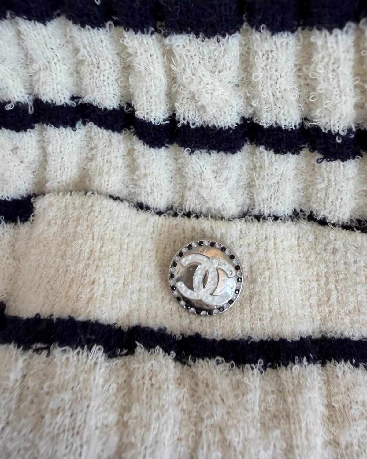 Chanel 23C Striped Mid-Length Dress