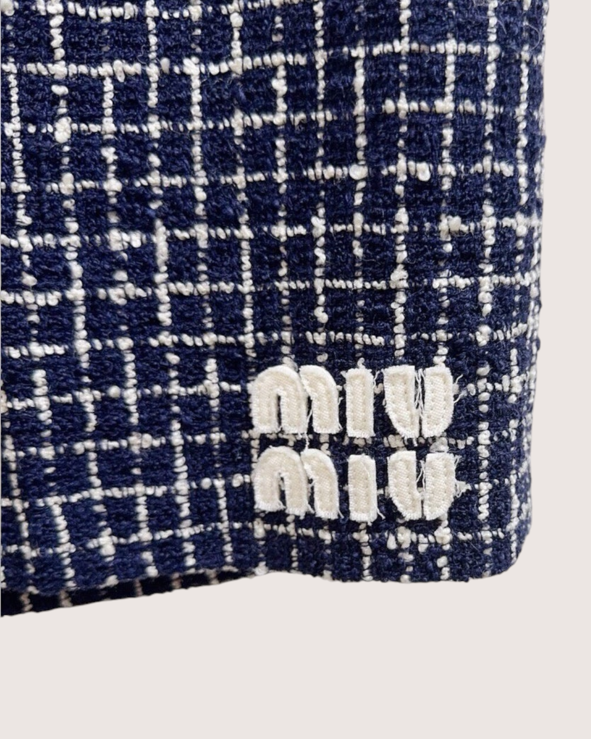 Miu Miu Tweed Shorts Navy, White FR 36