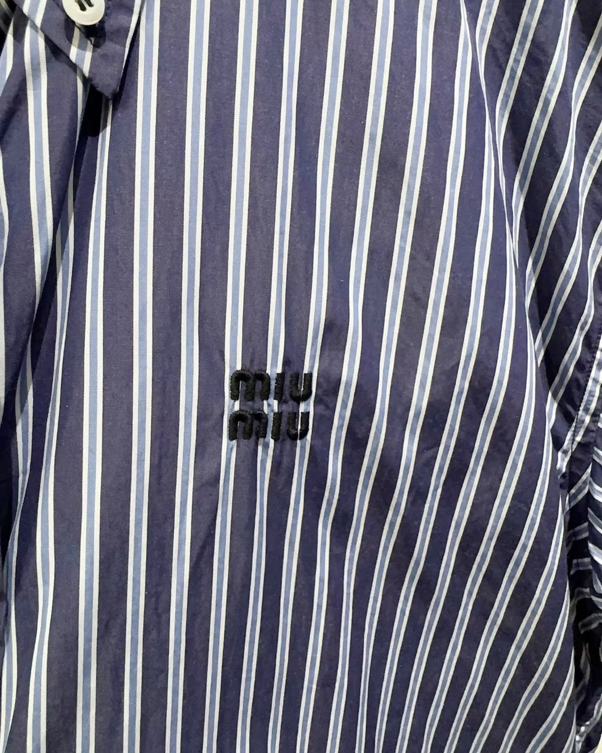 Miu Miu Striped Shirt Navy, White FR 36