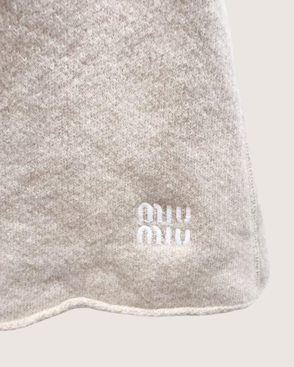 Miu Miu Cashmere Mini Skirt Beige/Ecru FR 38
