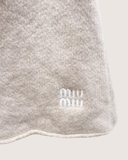 Miu Miu Cashmere Mini Skirt Beige/Ecru FR 38