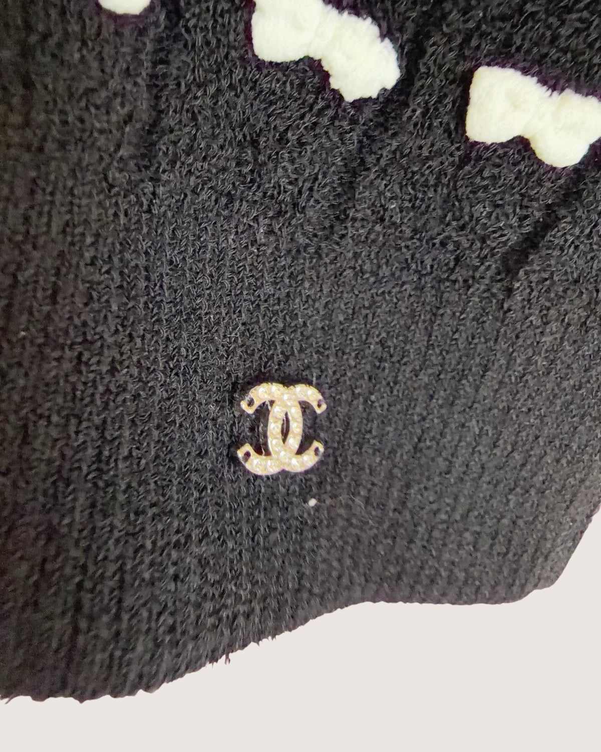 Chanel 25K Bow Short-Sleeve Top Black, White FR 36
