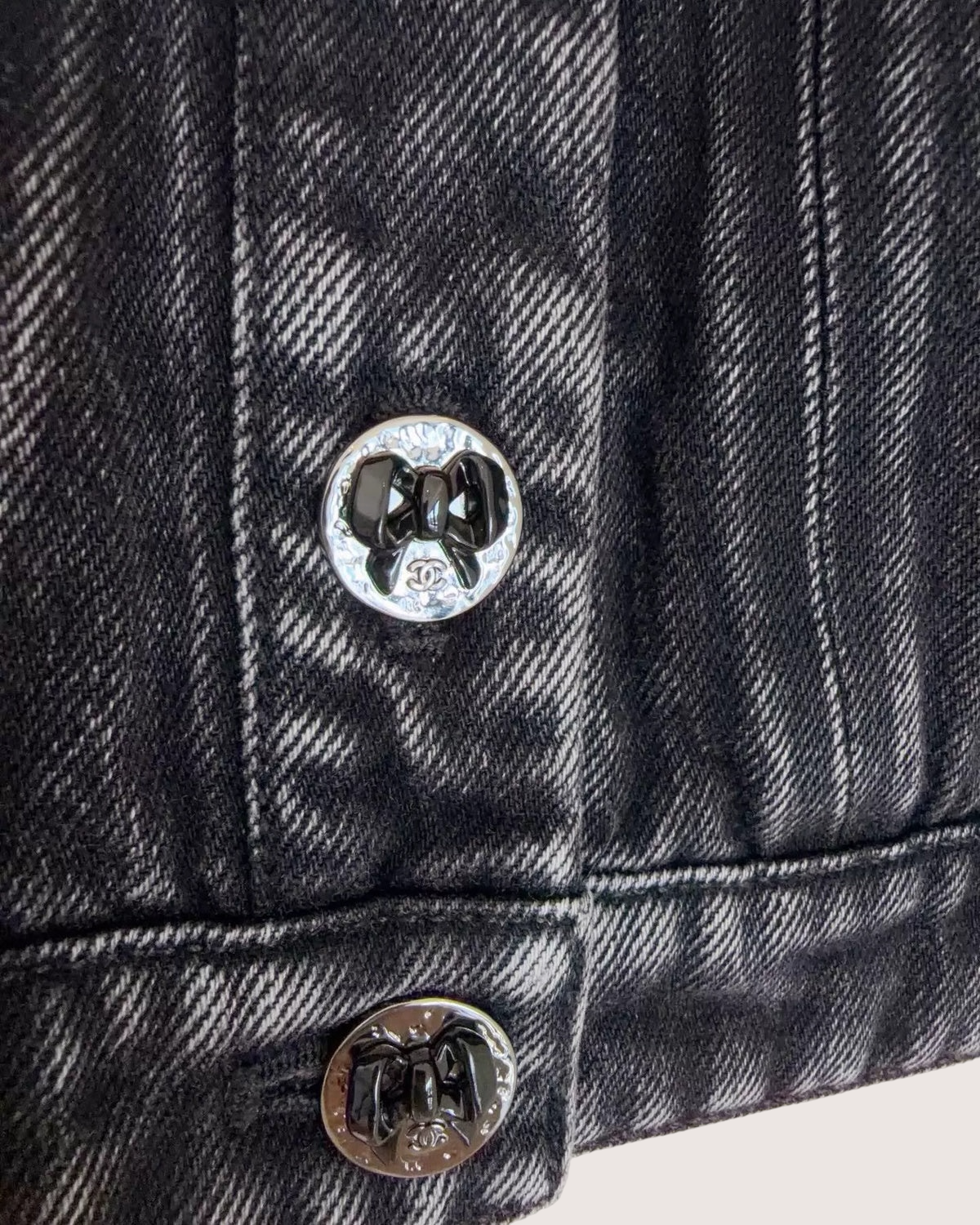 Chanel 25K Cropped Denim Vest Black, Grey FR 34