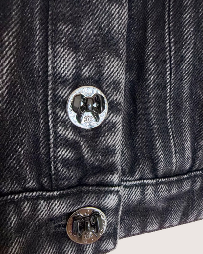 Chanel 25K Cropped Denim Vest Black, Grey FR 34