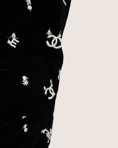 Chanel Embroidered Sleeveless Logo Jacket - view 3