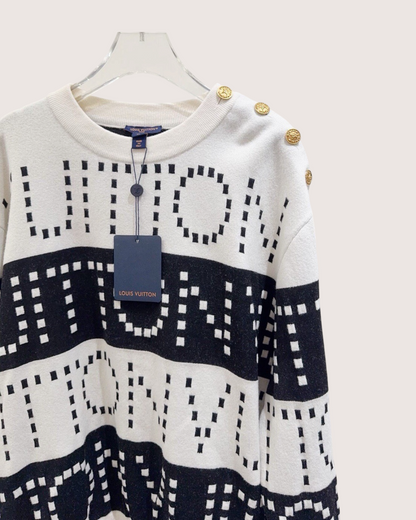 Louis Vuitton Wool Logo Sweater White, Black FR 42