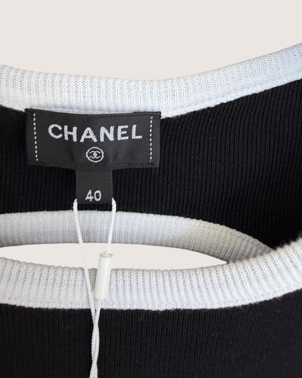 Chanel 23C Striped CC Logo T-Shirt