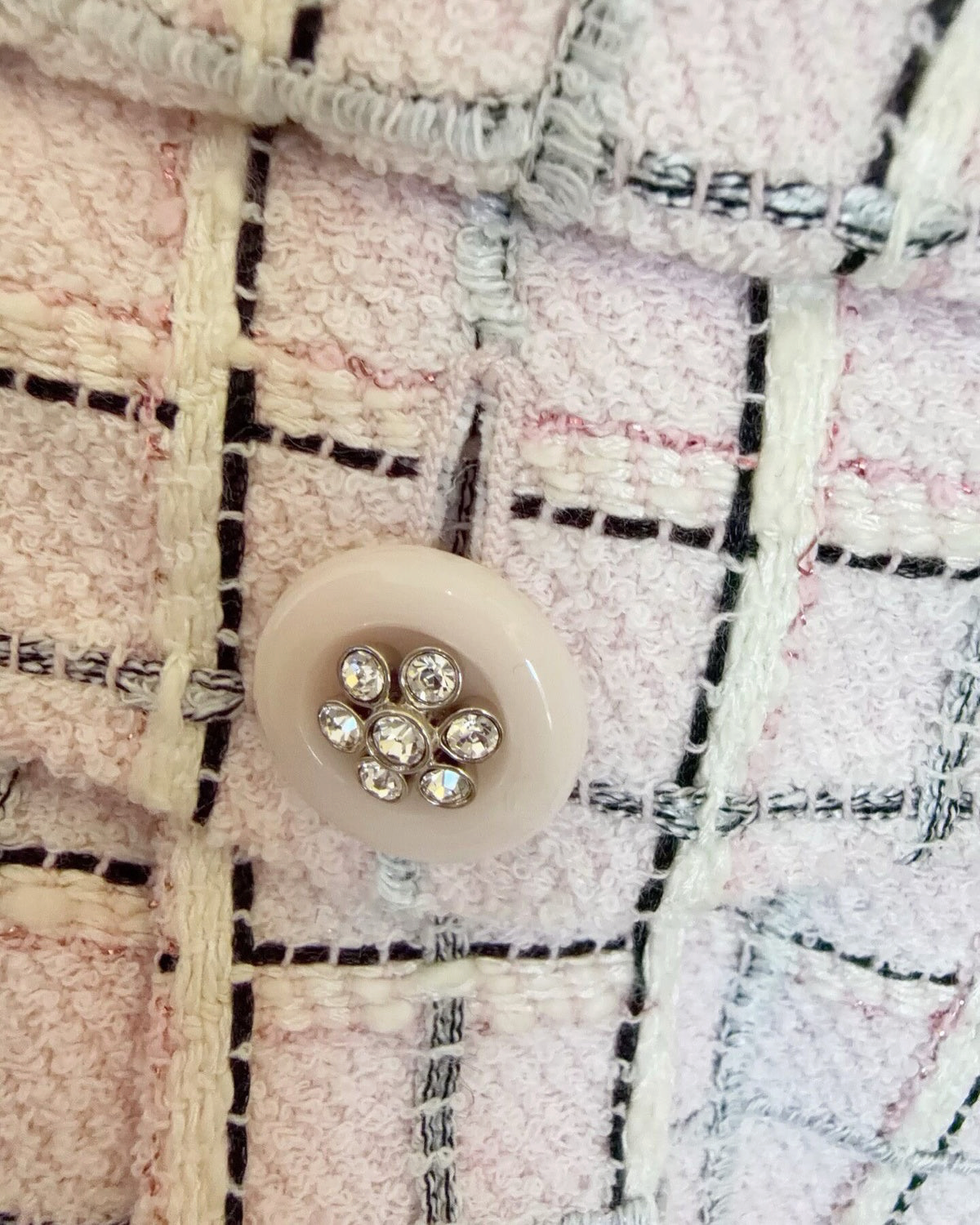 Chanel 25C Checked Tweed Mini Dress Pink, White, Black FR 34