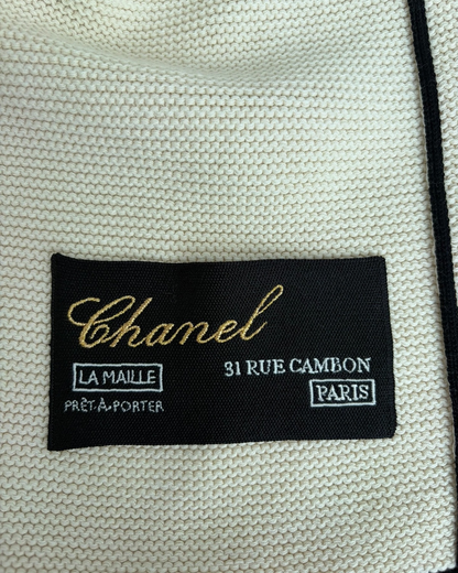 Chanel 26S Knit Cardigan Beige/Ecru, Black FR 36