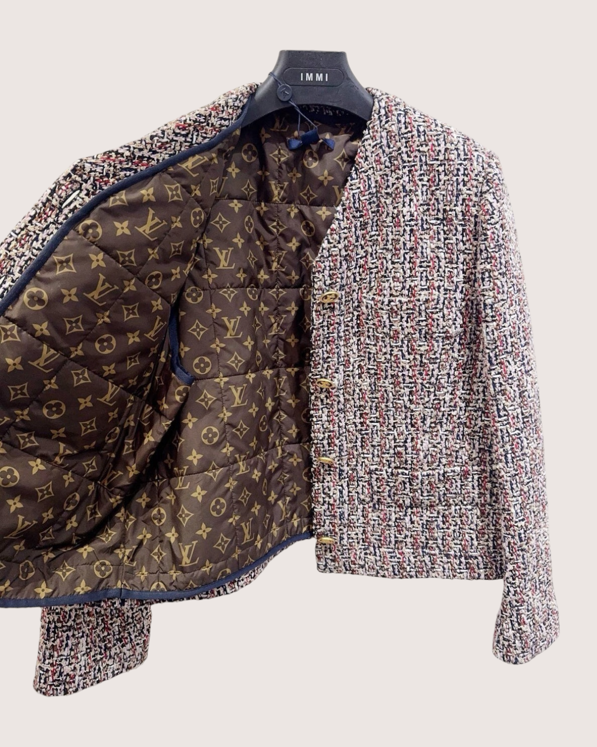 Louis Vuitton Tweed Jacket Beige/Ecru, Red, Multicolor FR 36
