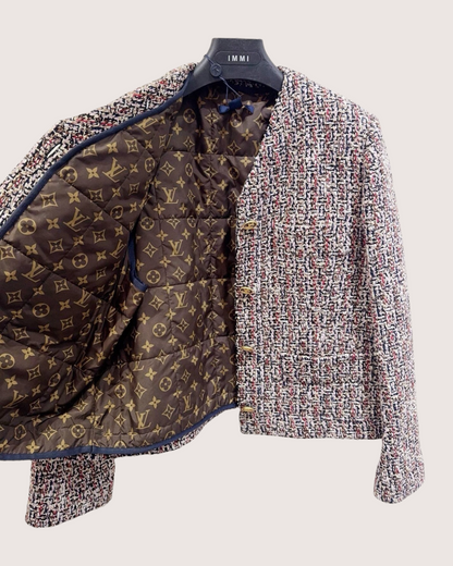 Louis Vuitton Tweed Jacket Beige/Ecru, Red, Multicolor FR 36