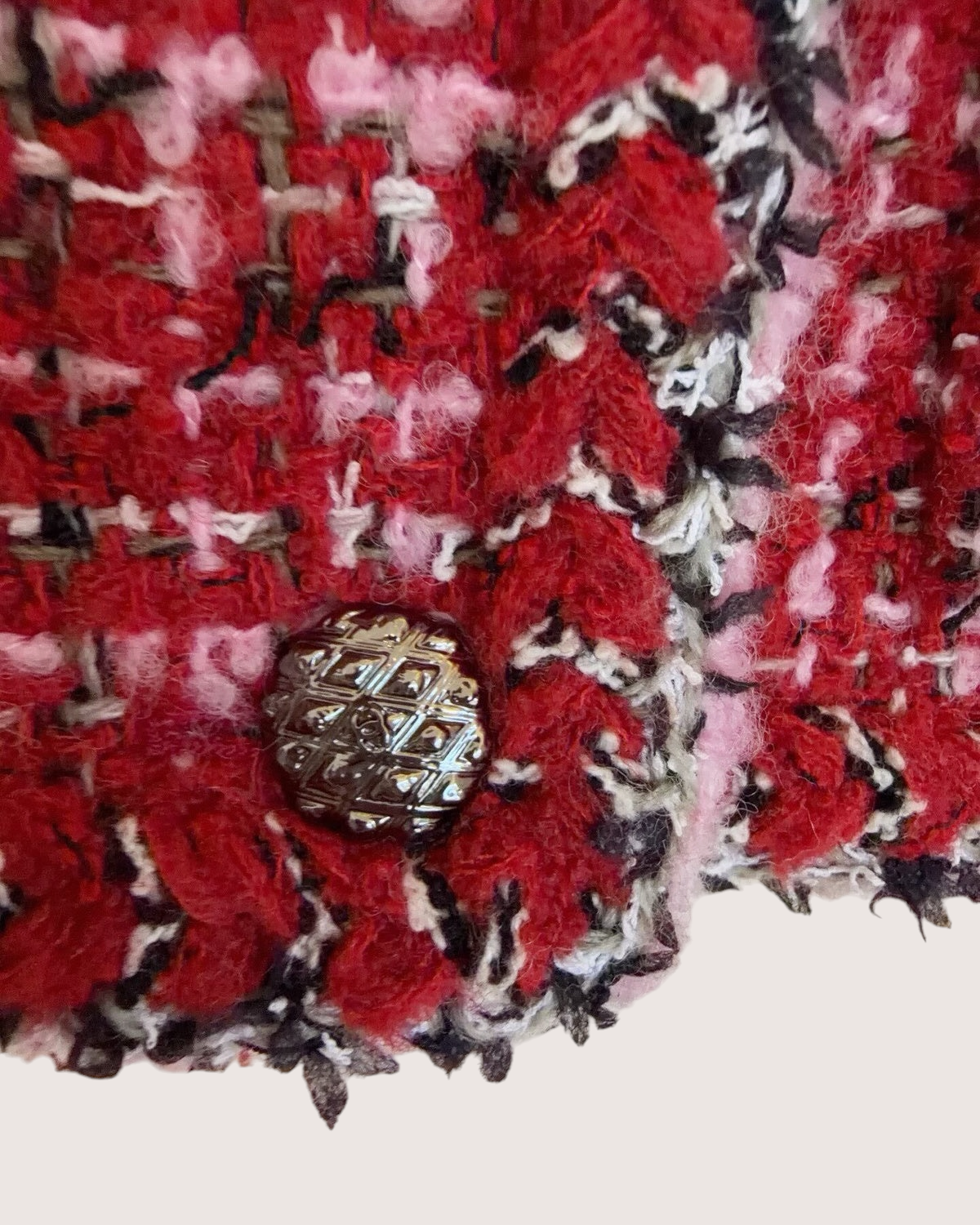 Chanel 25K Cropped Tweed Four-Pocket Jacket Red, Pink, Multicolor FR 34
