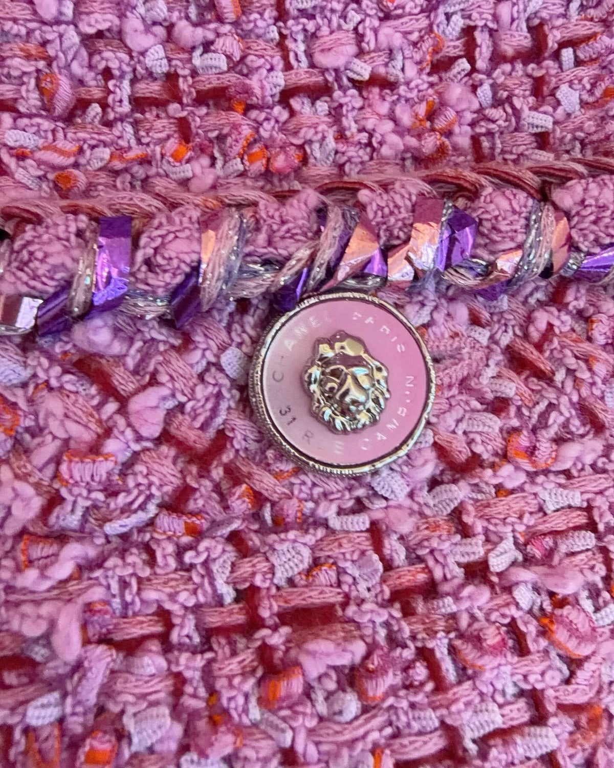 Chanel 22P Tweed Four-Pocket Vest Pink, Purple, Multicolor FR 36