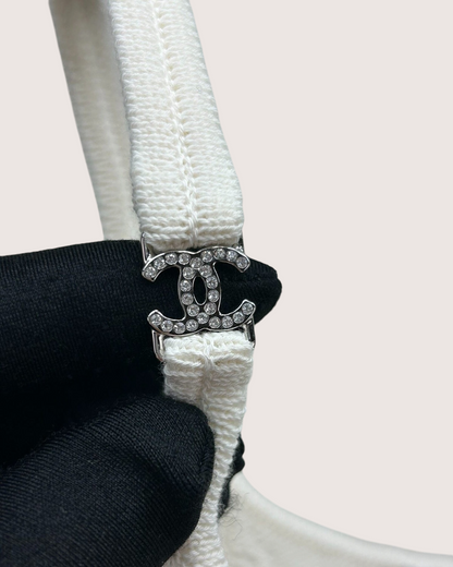 Chanel 25S Crystal CC Camisole Top White