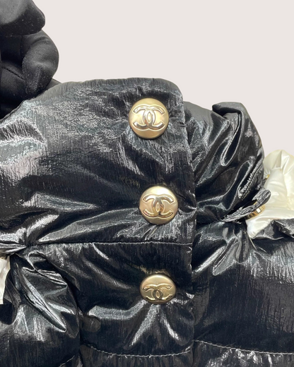 Chanel 25N Coco Neige Puffer Jacket Black, White FR 38