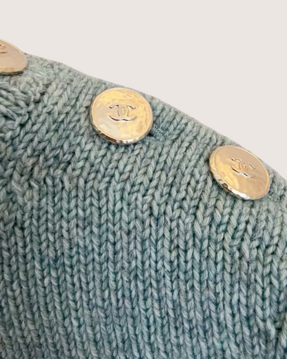 Chanel 24K Cashmere Striped Sweater Blue, Brown, Beige/Ecru FR 34