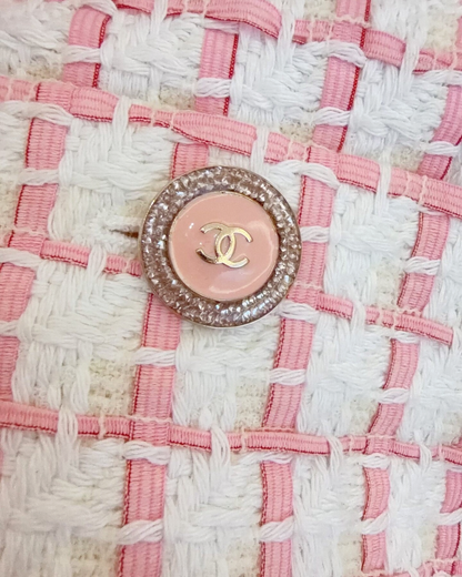 Chanel 22S Four-Pocket Tweed Jacket Pink, White FR 36