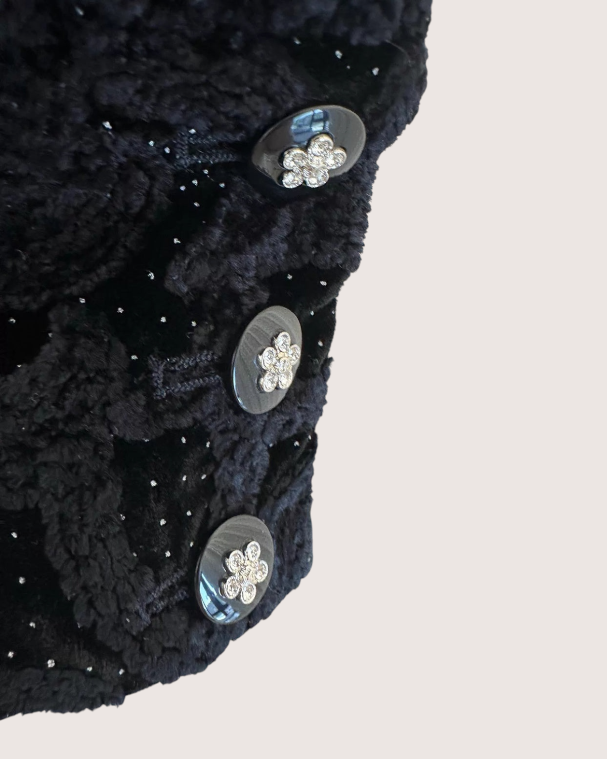 Chanel 23K Camellia Sequin-Trim Velvet Sweater - view 3