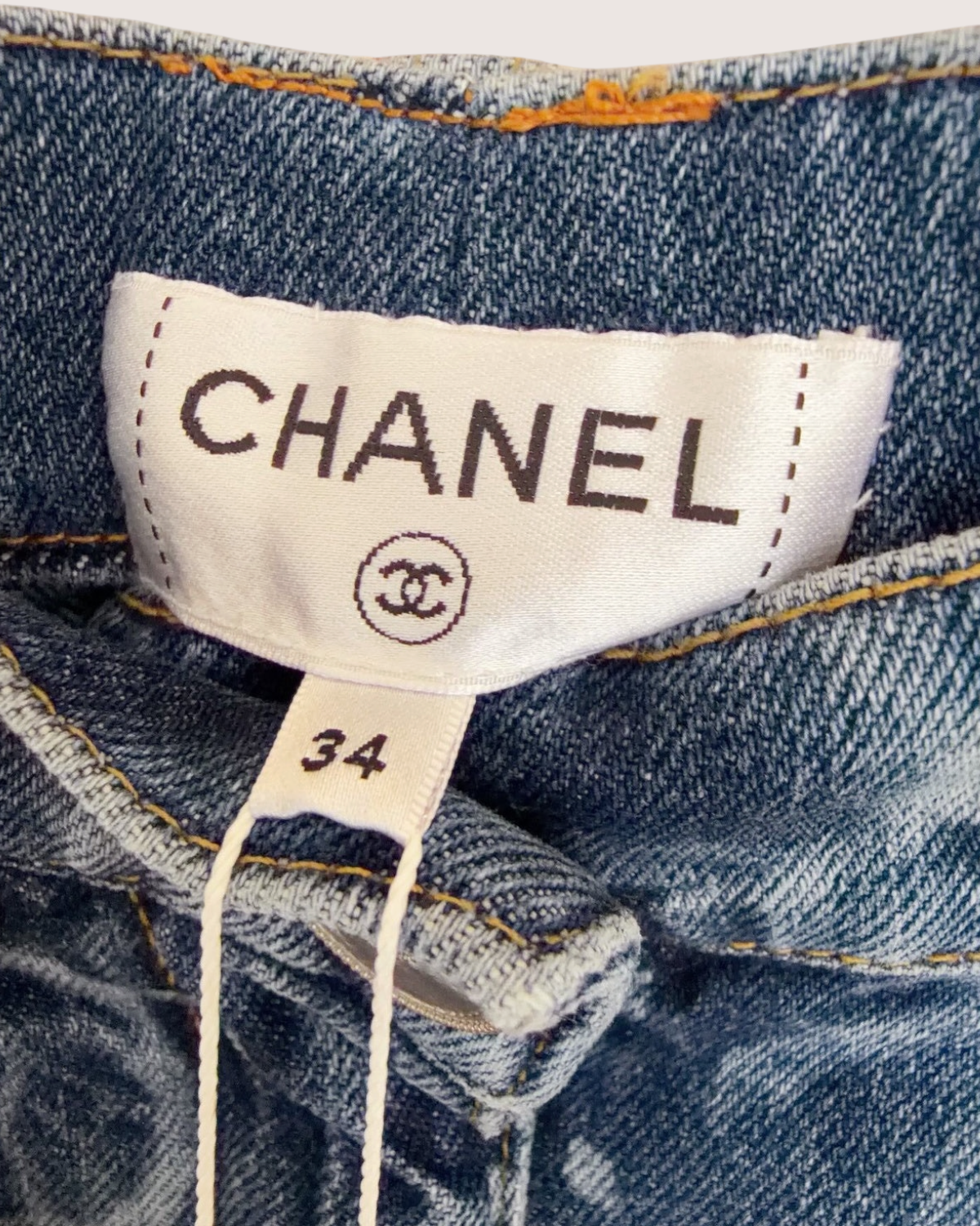 Chanel 23B Wide-Leg Denim Jeans Blue FR 34