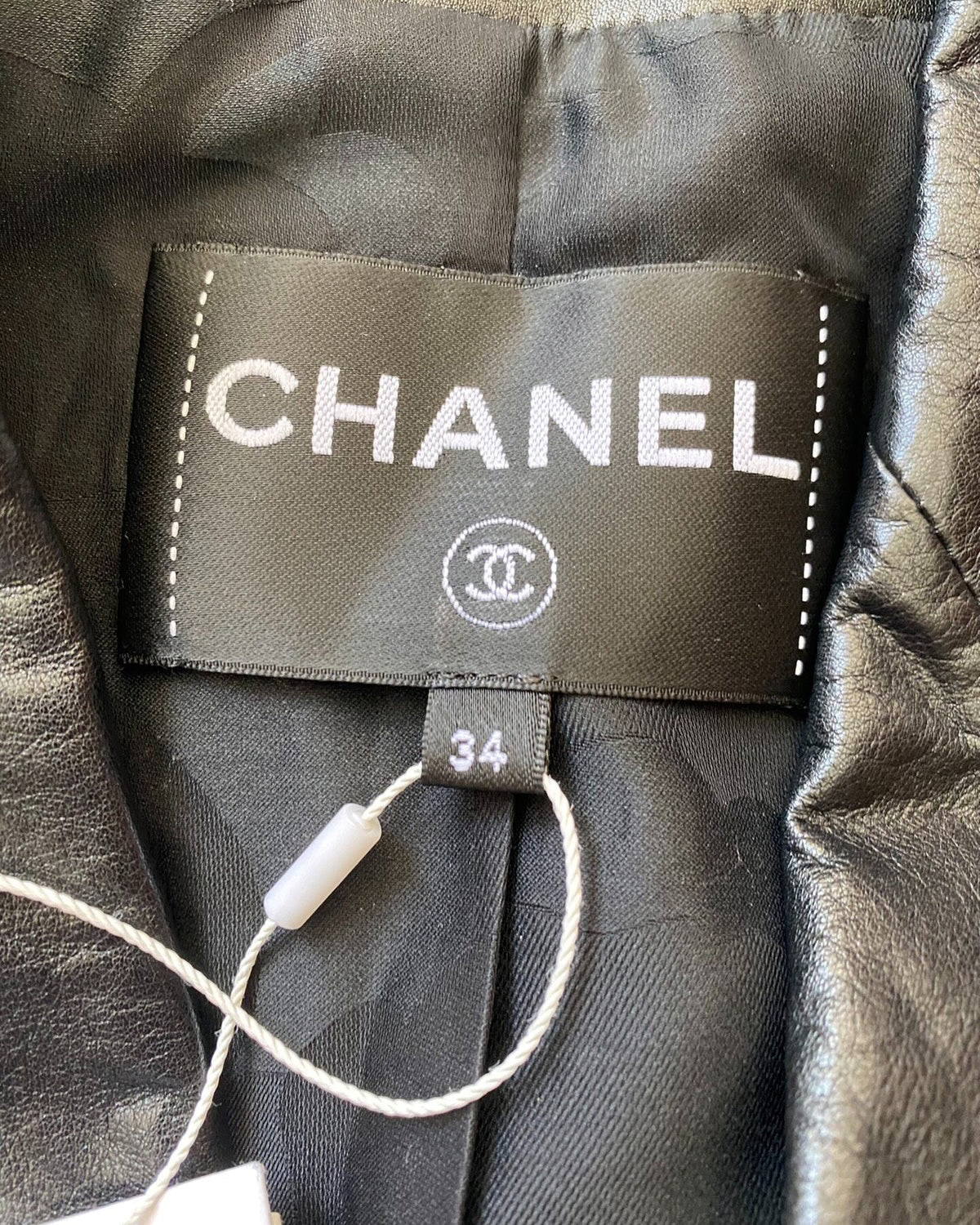 Chanel 24C Collared Leather Jacket Black, Pink FR 34