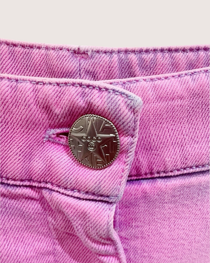 Chanel 21S Wide-Leg Denim Jeans Pink FR 40
