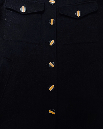 Louis Vuitton Wool Cape Coat Navy FR 36