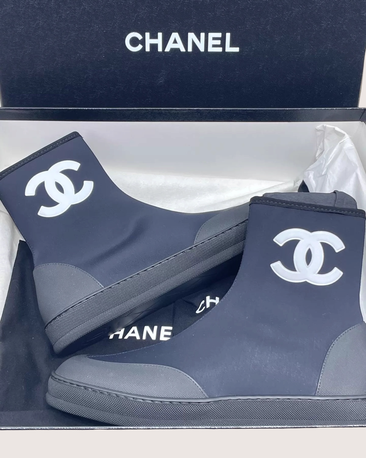 Chanel Coco Beach CC Logo Short Boots Black ["EU 35"]