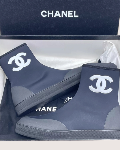 Chanel Coco Beach CC Logo Short Boots Black ["EU 35"]