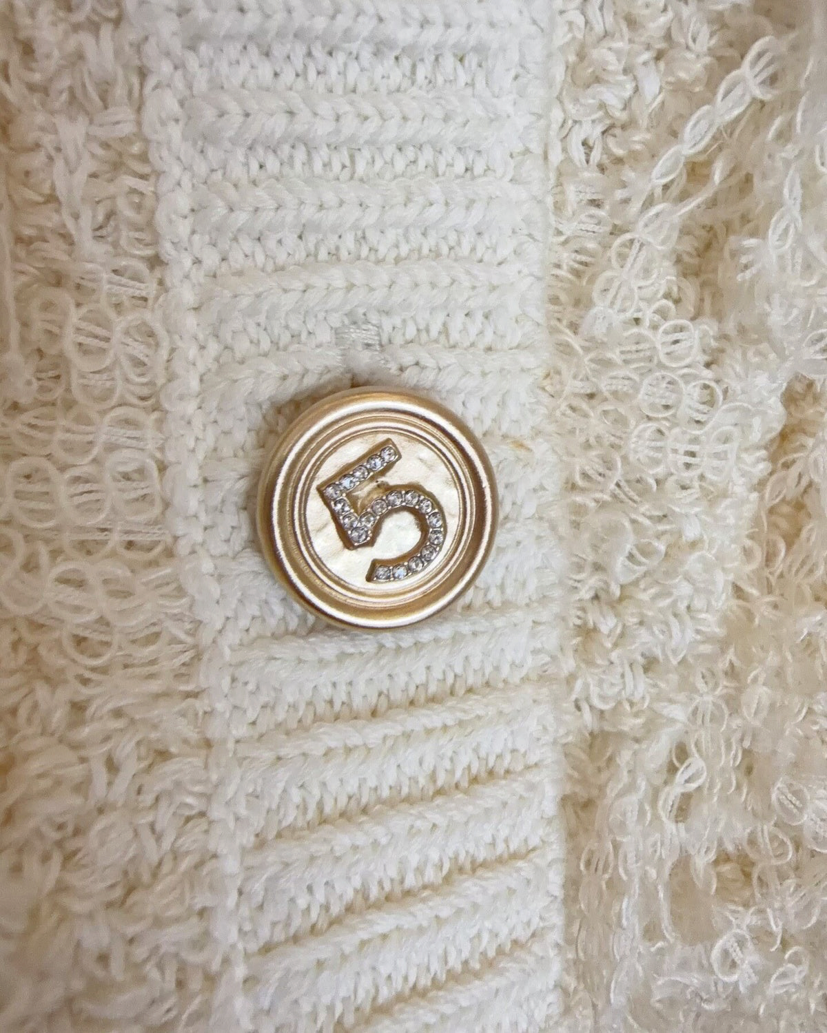 Chanel 21S Fringe Cardigan Beige/Ecru FR 36