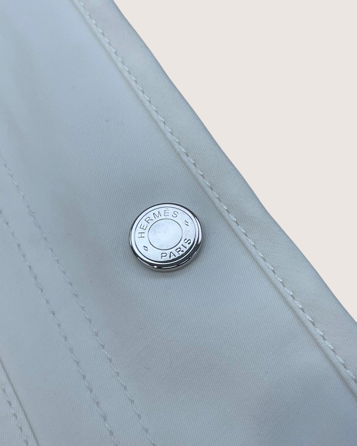 Hermès Quilted Pockets Jacket White FR 36