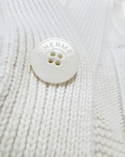 Hermès Wool Monogram Cardigan Beige/Ecru FR 38