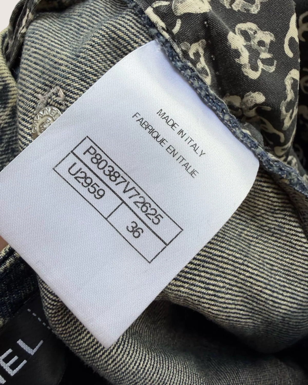 Chanel 25B Denim Strappy Top Blue, Black FR 34