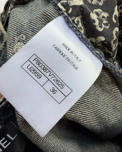 Chanel 25B Denim Strappy Top Blue, Black FR 34