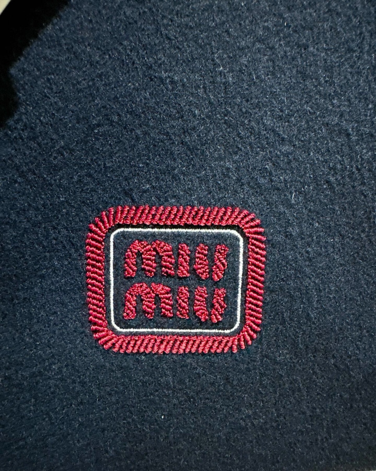 Miu Miu Wool Logo-Patch Mini Skirt Navy IT 36