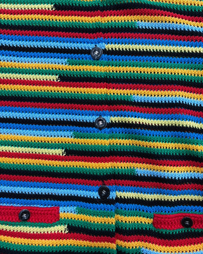 Chanel 26M Coco Beach Striped Crochet Cardigan Red, Blue, Multicolor FR 38