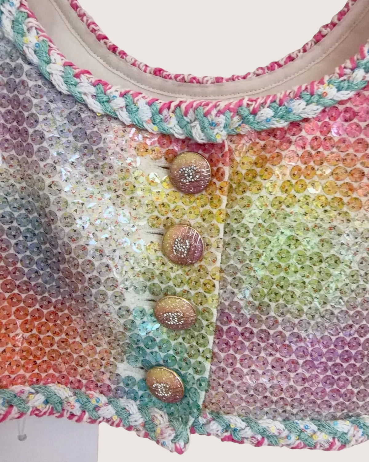 Chanel 24C Sequin Vest Pink, Green, Multicolor FR 36