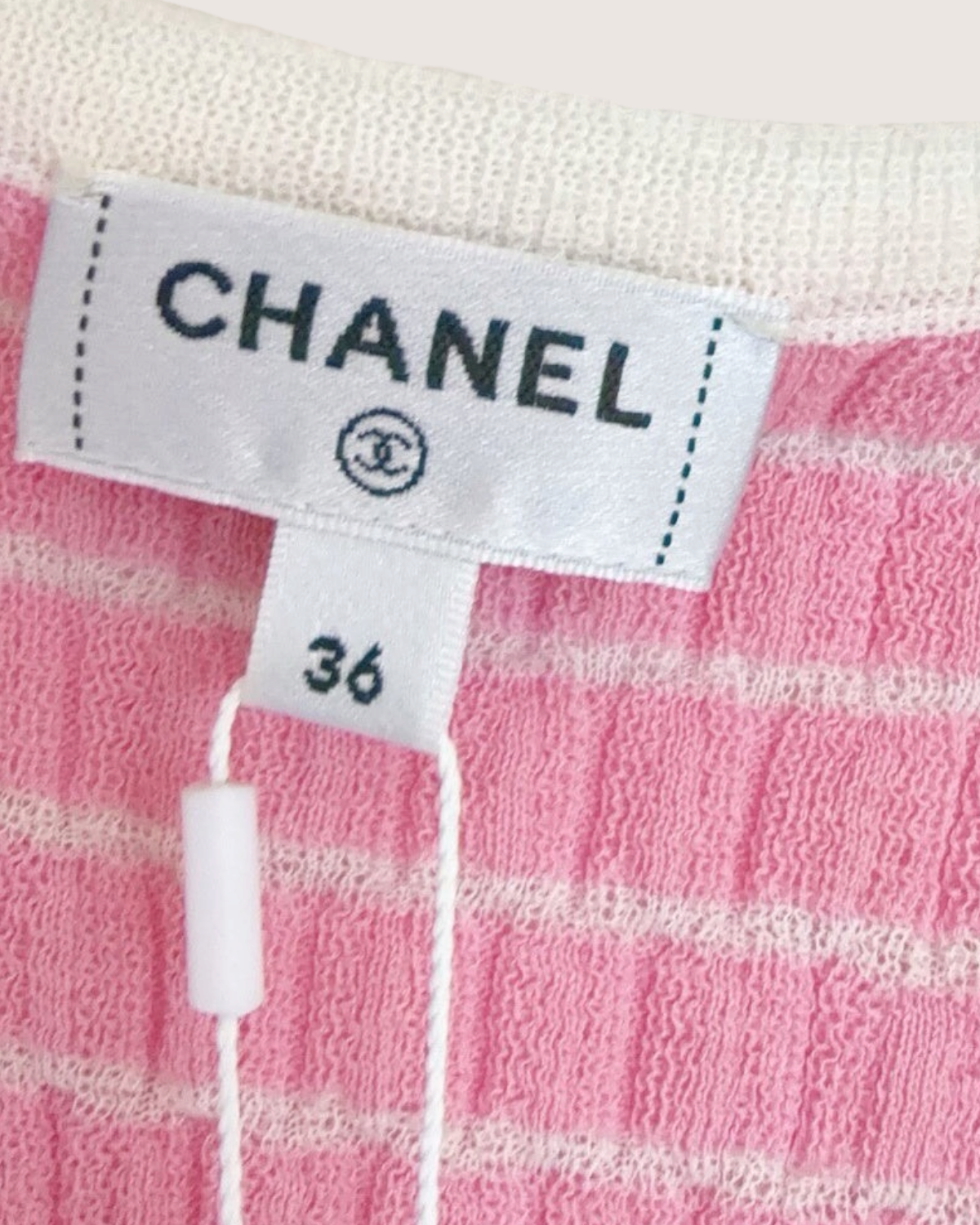 Chanel 24P Striped Top Pink, White, Red FR 36