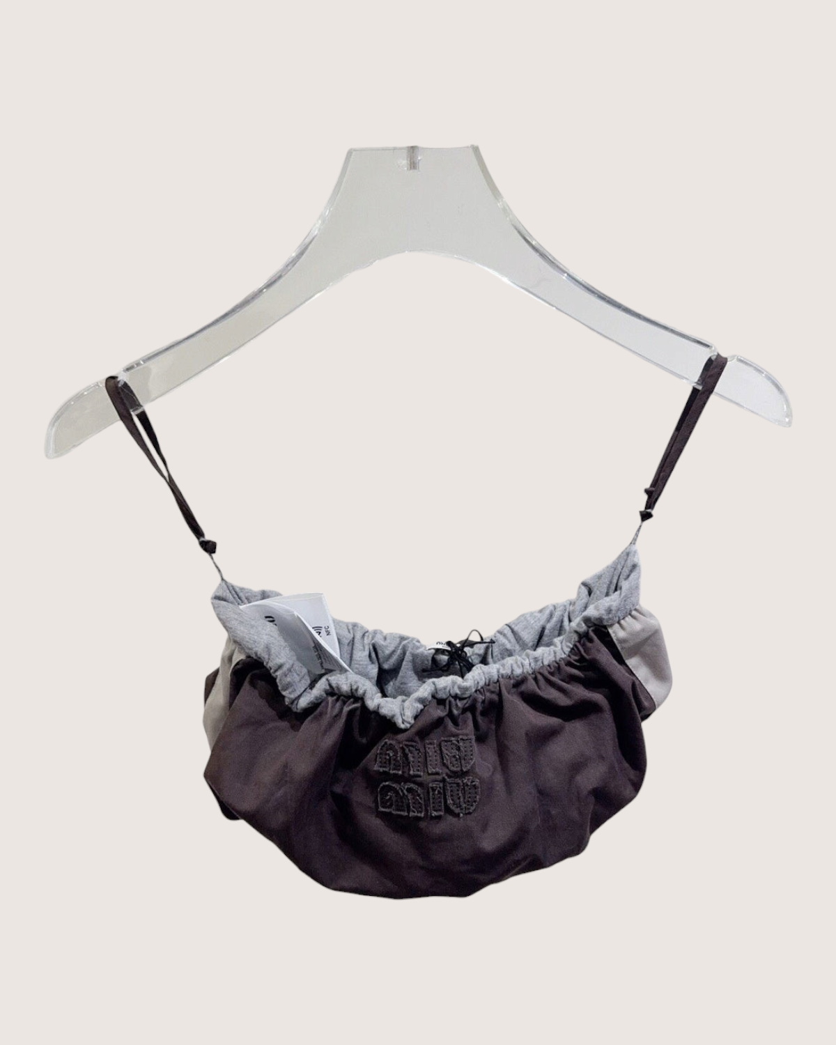 Miu Miu Logo Halter Top Brown, Grey FR 38