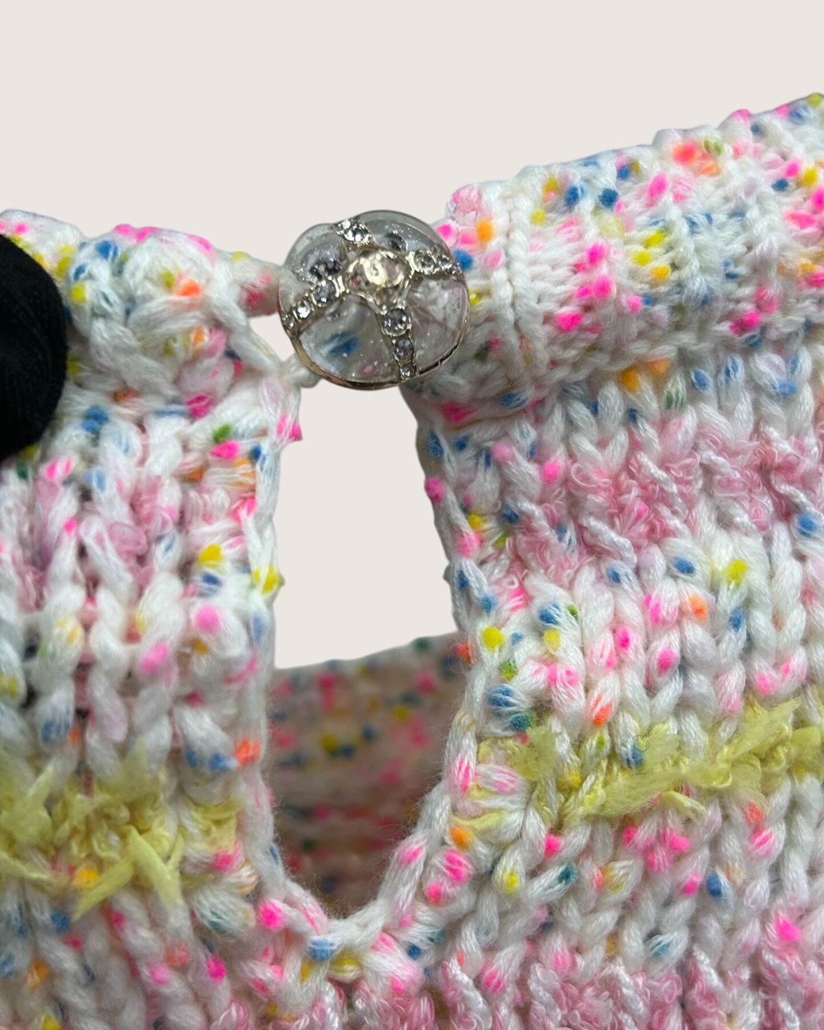 Chanel 24C Coco Heart Short-Sleeve Sweater Pink, White, Multicolor FR 36