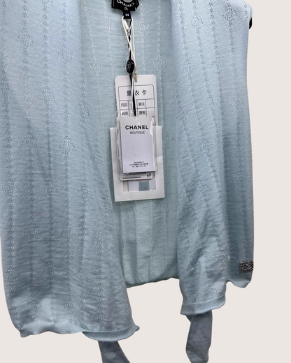 Chanel 21K CC Knit Openwork Tie Top - view 3