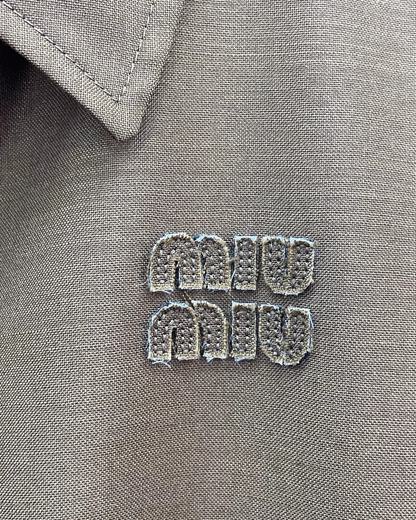 Miu Miu Logo Zip-Up Jacket - view 3