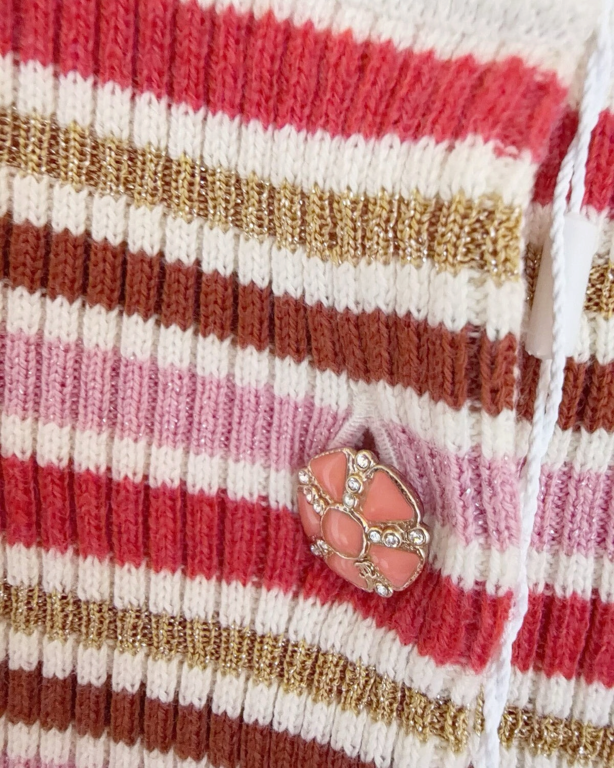 Chanel 26C Striped Polo Top Pink, Red, Multicolor FR 34