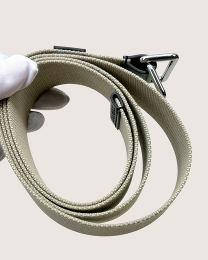 Hermès Nomade Canvas H-Buckle Belt Beige/Ecru, Black One Size