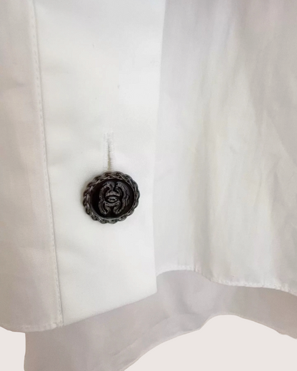 Chanel 19S Logo Short-Sleeve Pocket Shirt White, Black FR 34