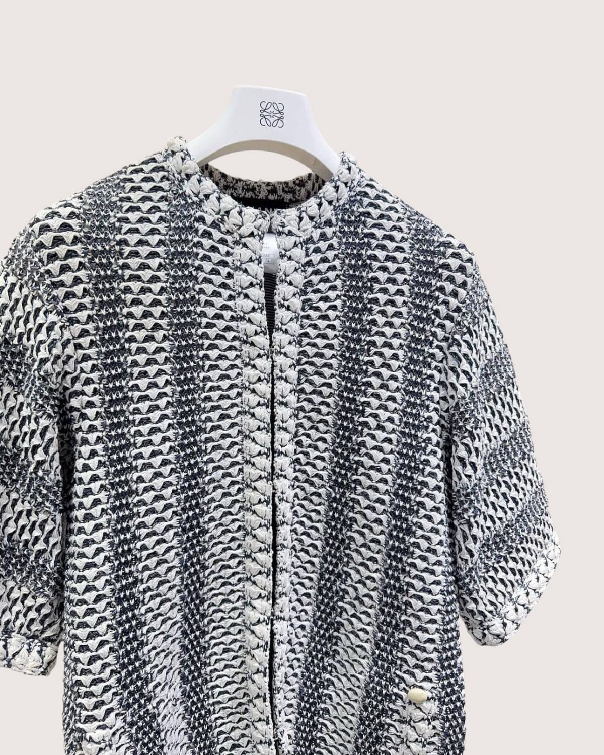 Chanel 15P Bouclé Tweed Jacket Black, White FR 34