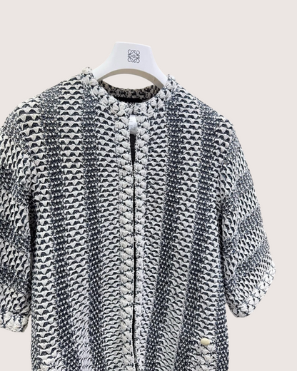 Chanel 15P Bouclé Tweed Jacket Black, White FR 34