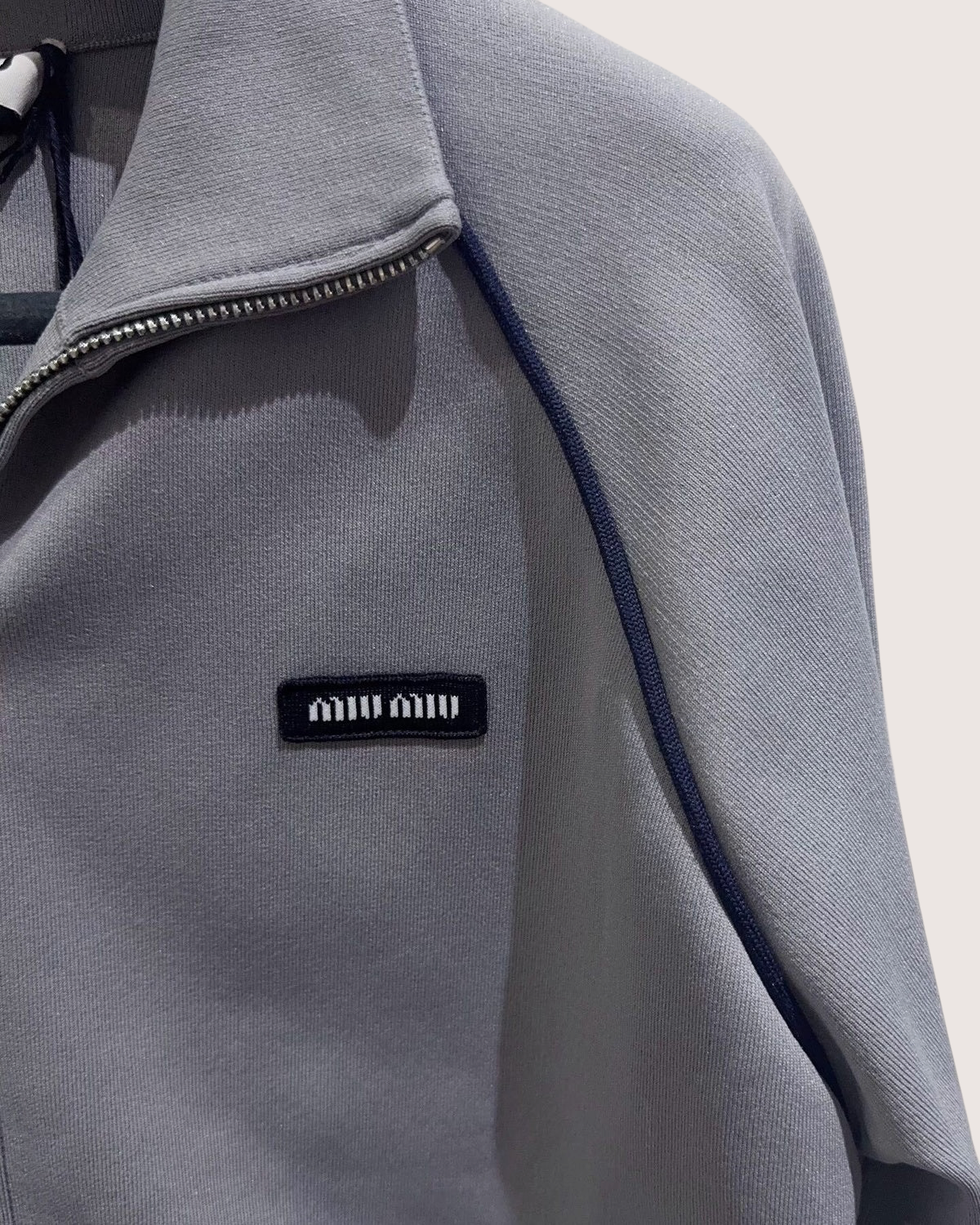 Miu Miu Zip-Up Track Jacket Grey FR 38