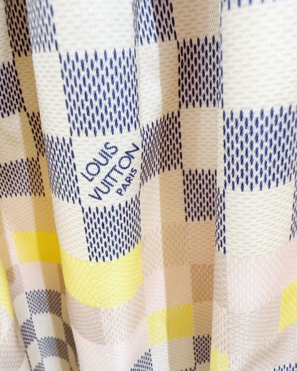 Louis Vuitton Checkered Nylon Mini Skirt Beige/Ecru, Yellow, Multicolor FR 34